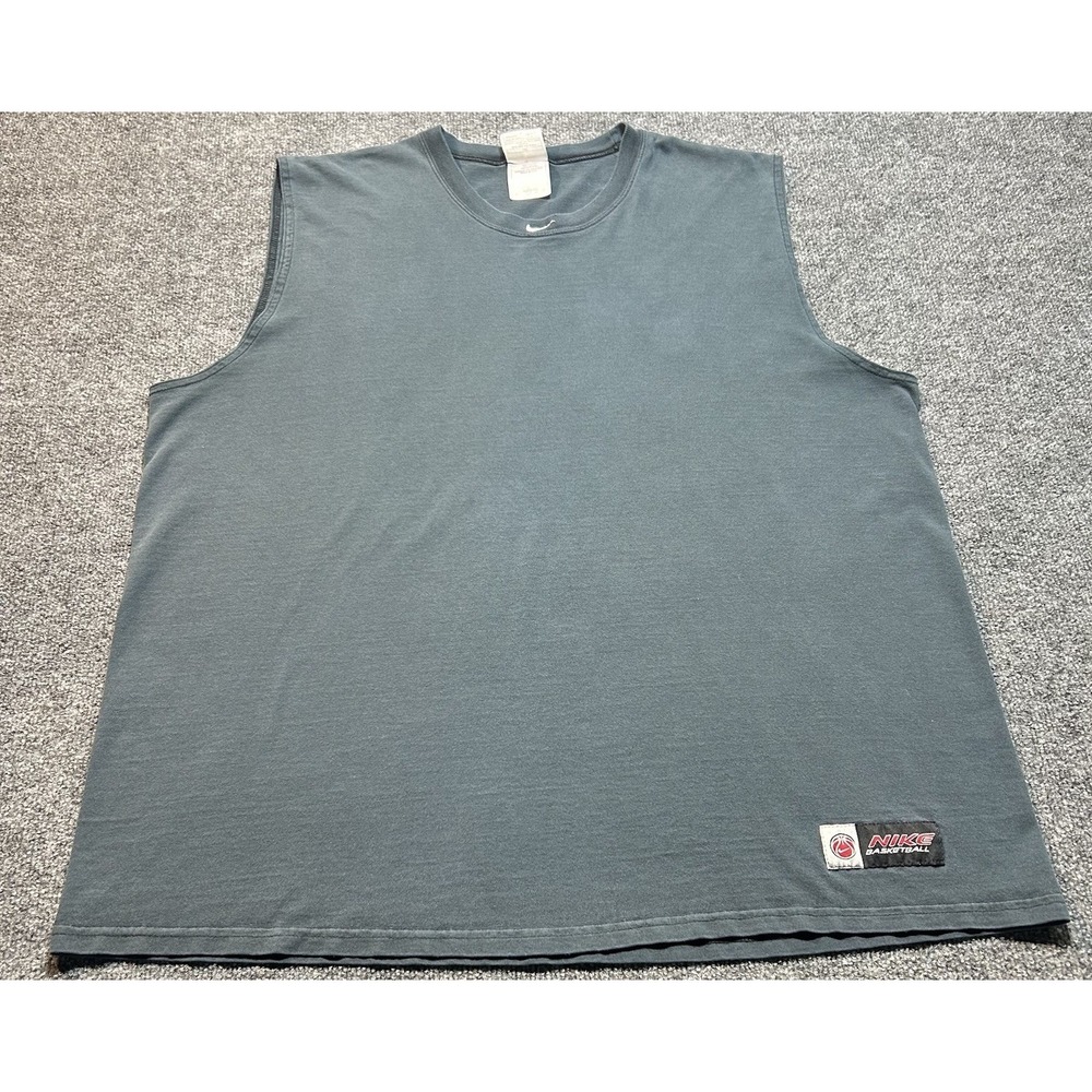 Vintage Nike Center Swoosh Basketball Cut-Off Sleeveless Tank Top Men's XXL USA